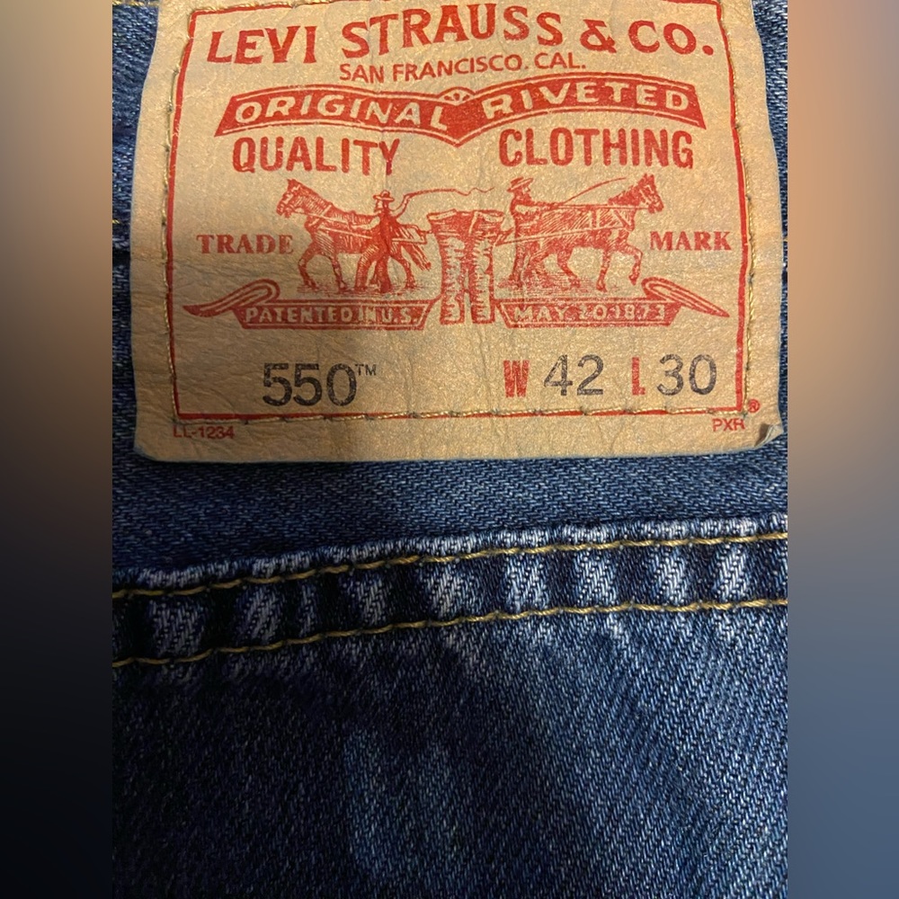 Men’s Levi’s Brand Relax Fit 550 Dark Jeans 42X30